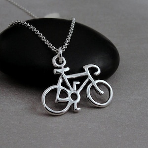 925 Sterling Silver Bicycle Necklace, Bicycle Charm, Bicycle Pendant, Bike Necklace, Cyclist Necklace, Bicycle Gift, Bicycle Jewelry