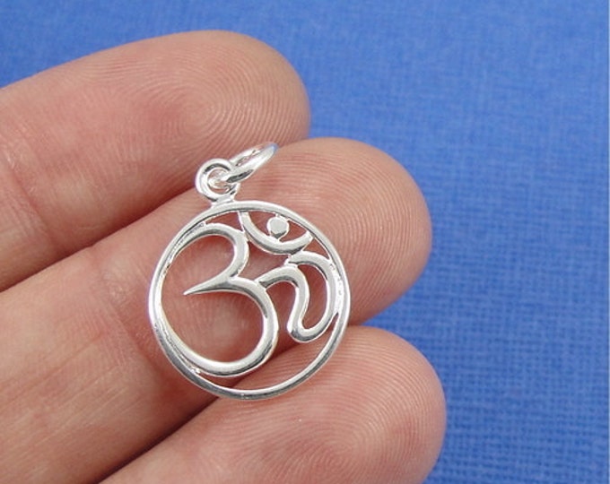 CLOSEOUT - Ohm Charm - Silver Aum Om Ohm Charm for Necklace or Bracelet