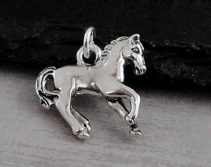 Silver Horse Charm, Stallion Charm, Pony Charm, Equestrian Charm, Horseback Riding Charm, Horse Lover Charm, Horse Lover Gift Jewelry