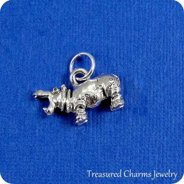 Hippopotamus Charm - Silver Plated Hippo Charm for Necklace or Bracelet