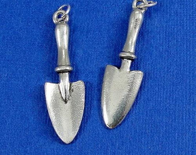 Garden Spade Trowel Charm - Silver Plated Garden Shovel Charm for Necklace or Bracelet