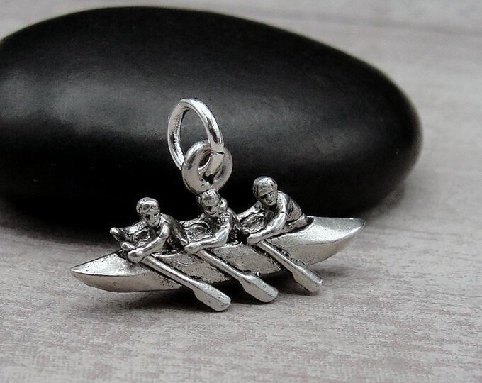 Rowboat Charm, 3D Row Boat Charm for Necklace or Bracelet, Rowing Charm, Boat Charm, Rower Charm, Rowing Team Gift, Rowing Jewelry