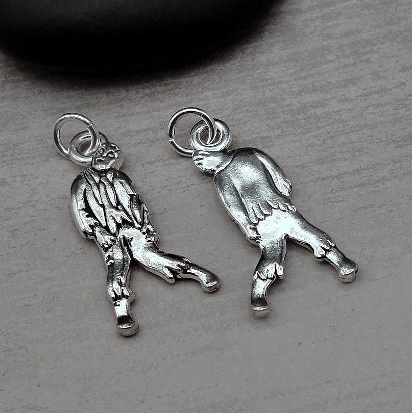 Vampire Girl Charm & Vampire Teeth Charm, Vampire Red Lips, White...