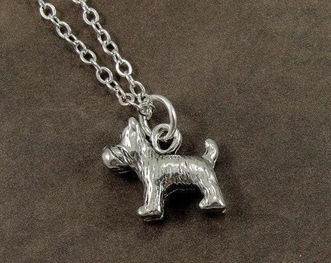 Scottish Terrier Necklace, Silver Scottie Dog Charm on a Silver Cable Chain