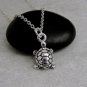 Turtle Necklace, Silver Turtle Charm Necklace, Tortoise Necklace, Tortoise Charm, Turtle Pendant, 3D Turtle Charm Jewelry, Turtle Gift