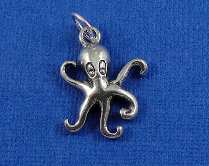 Octopus Charm - Silver Plated Octopus Charm for Necklace or Bracelet