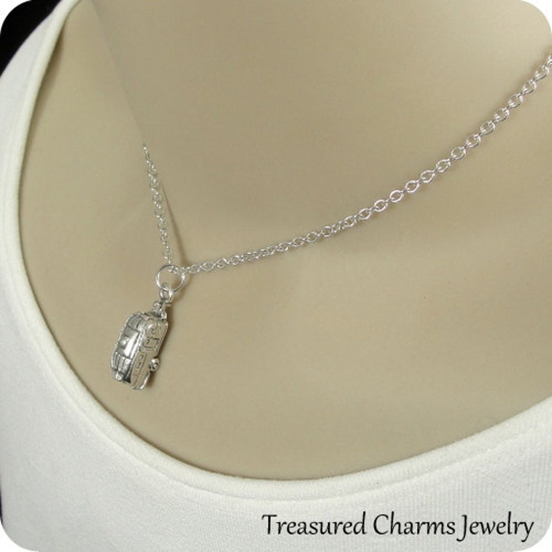 Camper RV Necklace Silver Camper Charm on a Silver Cable Etsy