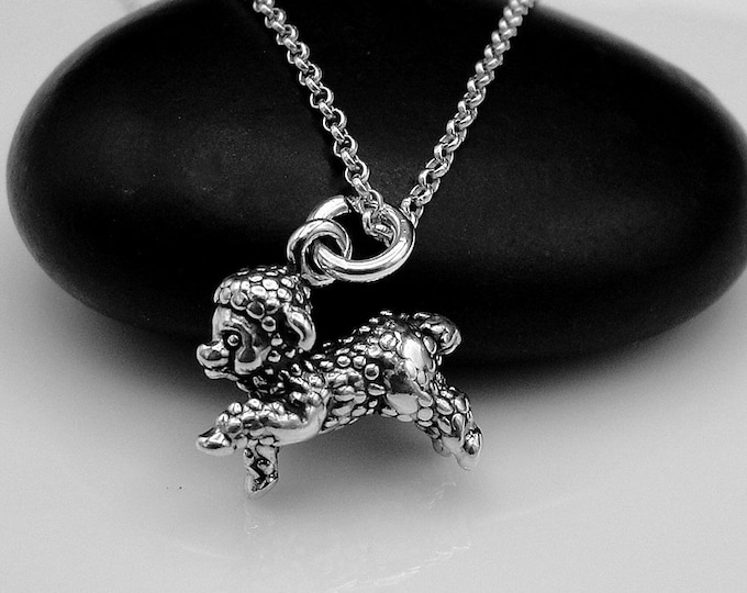 Sheep Necklace, Sterling Silver Sheep Charm Necklace, Lamb Necklace, Farm Animal Charm Necklace, 3D Sheep Charm, Sheep Gift, Sheep Jewelry