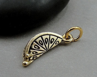 Lemon Charm, Gold Lemon Slice Charm for Necklace or Bracelet, Lemon Wedge Charm, Lemon Slice Pendant, Lemon Themed Gift, Lemon Fruit Jewelry