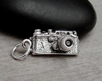 Digital Camera Charm, 925 Sterling Silver 3D Camera Charm for Necklace or Bracelet, Camera Pendant, Photographer Charm, Photographer Gift