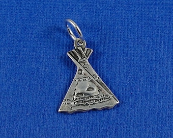 Tepee Charm - Sterling Silver Tepee Charm for Necklace or Bracelet