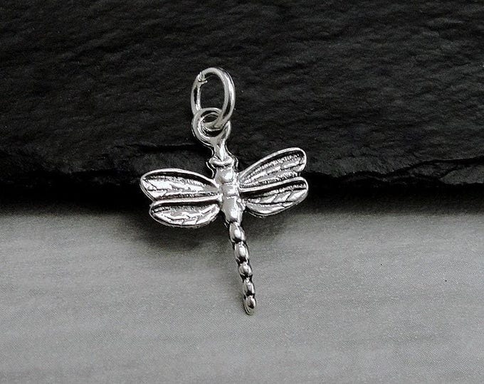 925 Sterling Silver Dragonfly Charm, Dragonfly Pendant, Dragonfly Gift, Bracelet Charm, Necklace Charm, Dragonfly Jewelry
