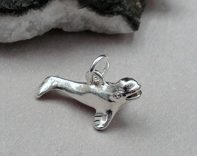 Beluga Whale Charm, Silver 3D Whale Necklace Charm, 3D Beluga Whale Pendant, Sealife Charm, Ocean Charm, Whale Themed Jewelry, Whale Gift