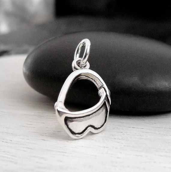 Winter Ski Hat Charm Sterling Silver Antiqued Finish Winter Ski Hat Charm Sterling Silver Antiqued Finish