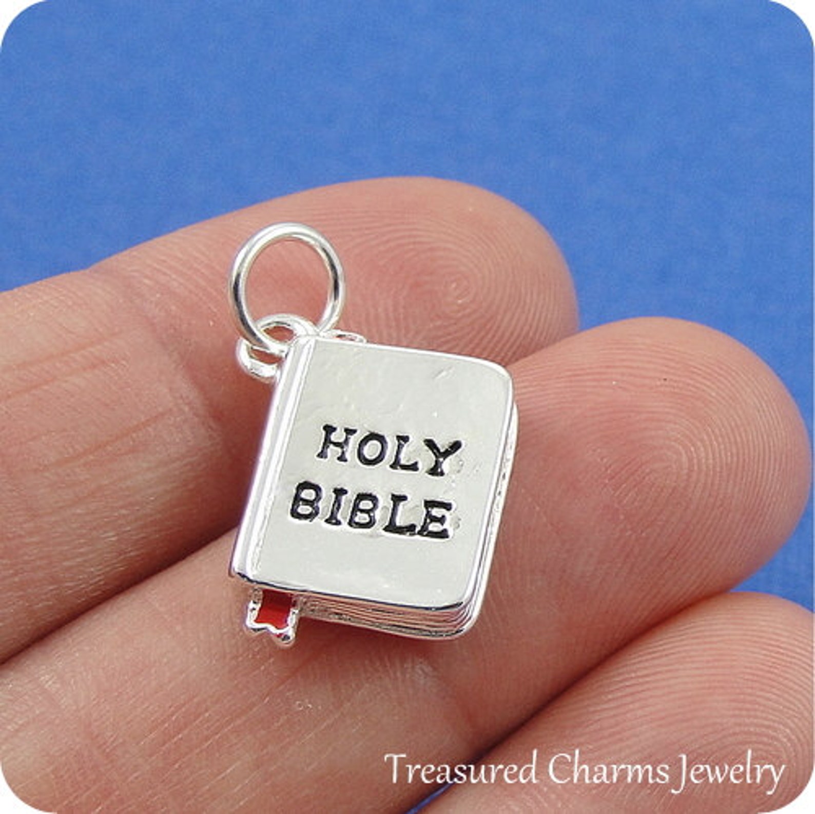Holy Bible Charm Silver Plated Bible Charm for Necklace or Etsy