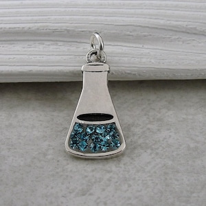 Ciondolo a forma di becher da laboratorio in argento sterling 925, ciondolo a forma di scienziato, ciondolo a forma di insegnante di chimica, ciondolo a forma di braccialetto, ciondolo a forma di collana, ciondolo a forma di insegnante di scienze, regalo per insegnanti