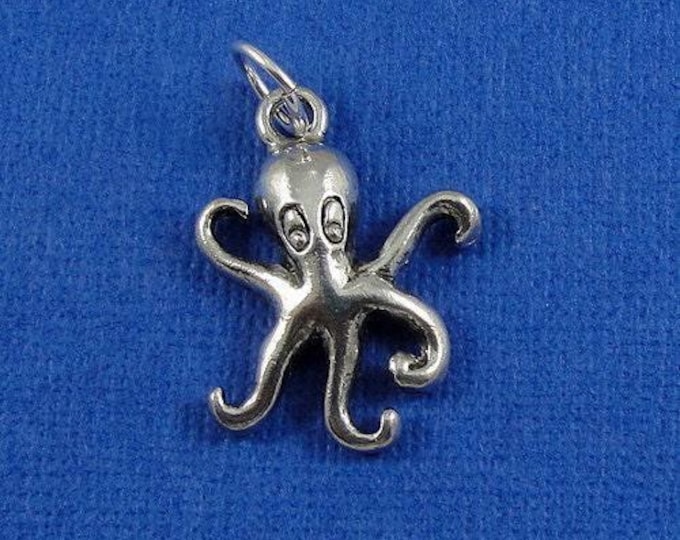 Octopus Charm - Silver Plated Octopus Charm for Necklace or Bracelet