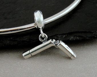 Broken Cigarette European Dangle Bead Charm, Sterling Silver Quit Smoking Charm for European Bracelet, Cigarette Charm, Quit Smoking Gift