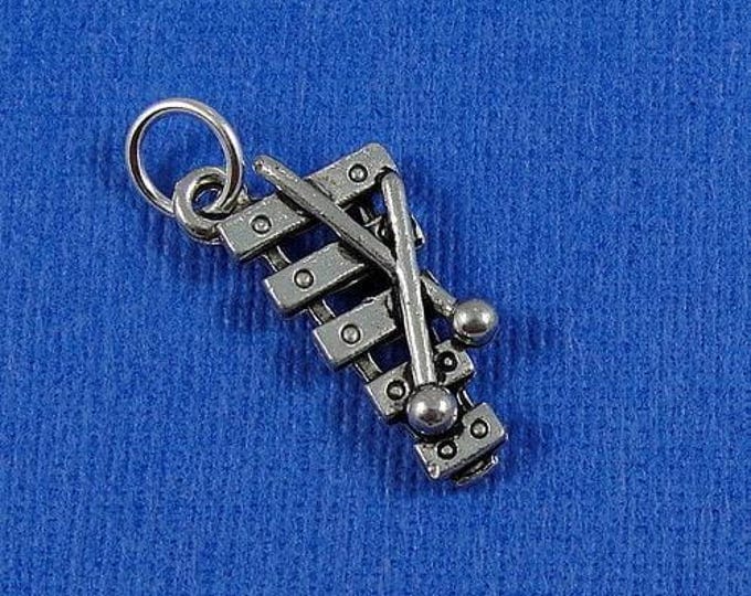 Xylophone Charm - Silver Plated Xylophone Charm for Necklace or Bracelet