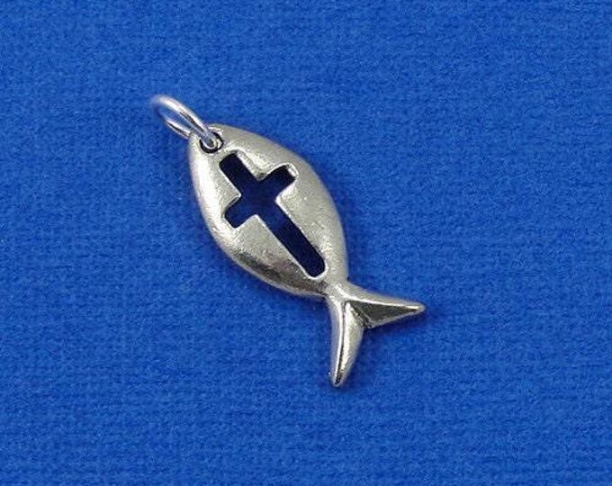 Christian Fish Charm - Silver Plated Christian Fish Charm for Necklace or Bracelet