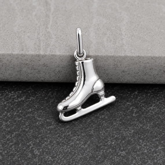 Ice Skate Charm, 925 Sterling Silver Ice Skating Charm for Necklace or Bracelet, Figure Skating Charm, Figure Skater Gift Jewelry