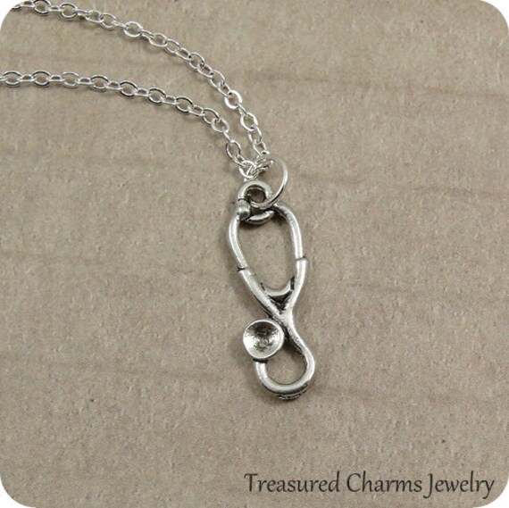 Doctor's Stethoscope Necklace Silver 