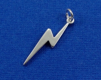 Lightning Bolt Charm - Sterling Lightning Bolt Charm for Necklace or Bracelet
