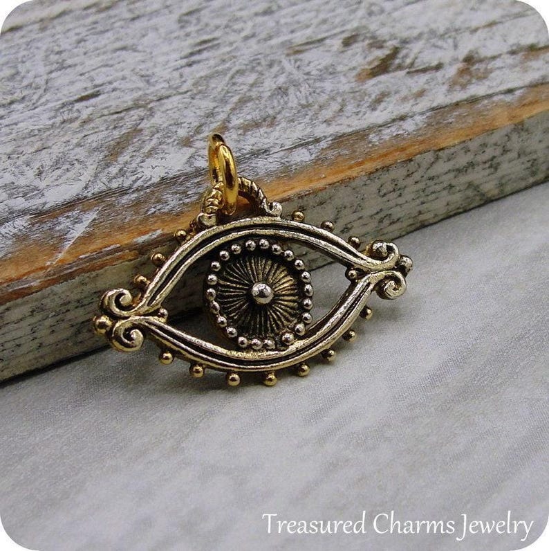 Amuleto de mal de ojo, amuleto de oro para collar o pulsera, amuleto de la Cábala, amuleto de protección, amuleto de buena suerte, regalo seguro. imagen 1