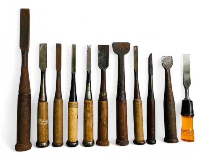 Vintage Japanese Nomi Chisel Set – 11 Pieces, Handcrafted Daiku ...