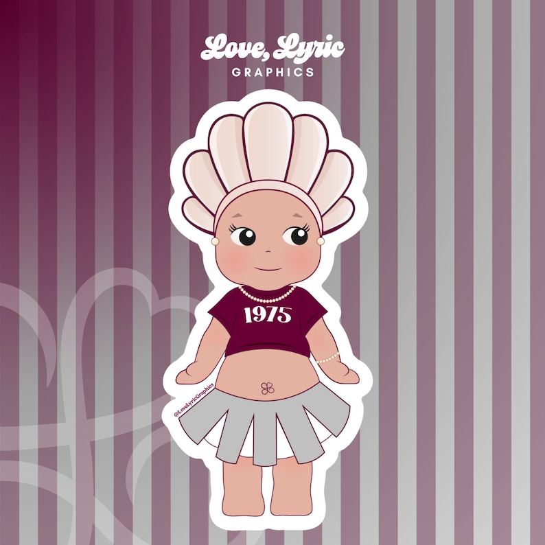 Sisterhood Angel Sticker | Cute College Inspired Vinyl Sticker | College Gift | Laptop & Water Bottle Decal 1975 Concha Angel