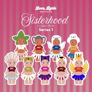 Sorority Organization Sisterhood Sonny Angel Inspired Stickers