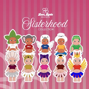 Sisterhood Angel Sticker | Weather-Resistant Vinyl Decal for Laptops, Water Bottles
