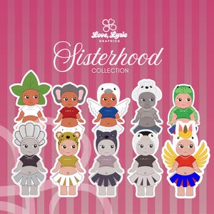 Sisterhood Angel Sticker | Weather-Resistant Vinyl Decal for Laptops, Water Bottles