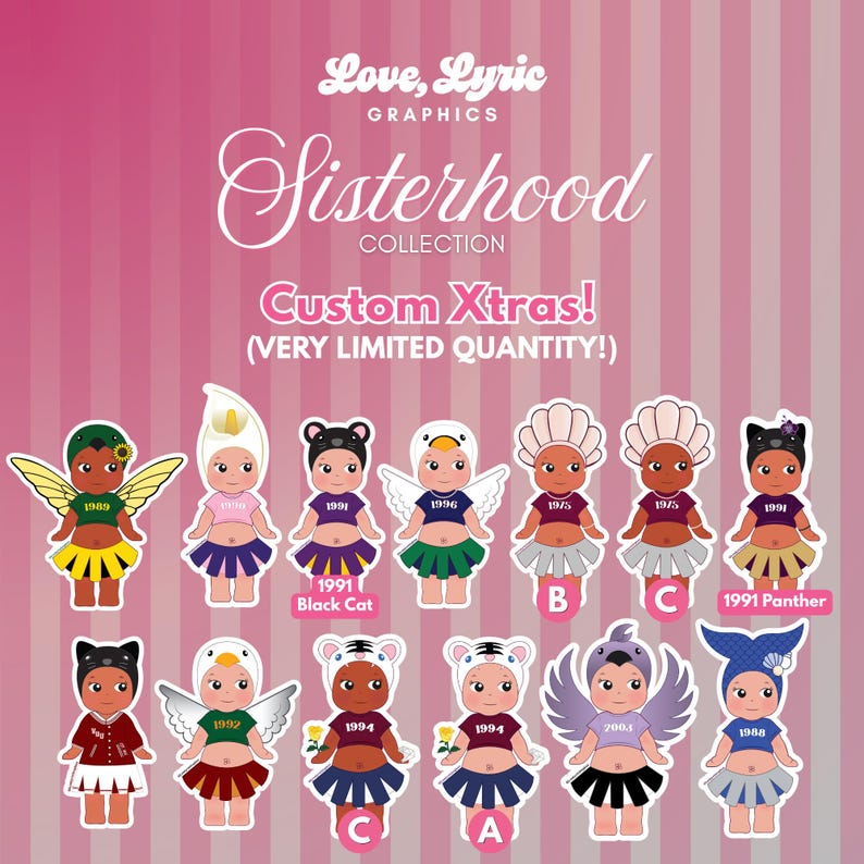 Sisterhood Angel Sticker | Cute College Inspired Vinyl Sticker | College Gift | Laptop & Water Bottle Decal image 3