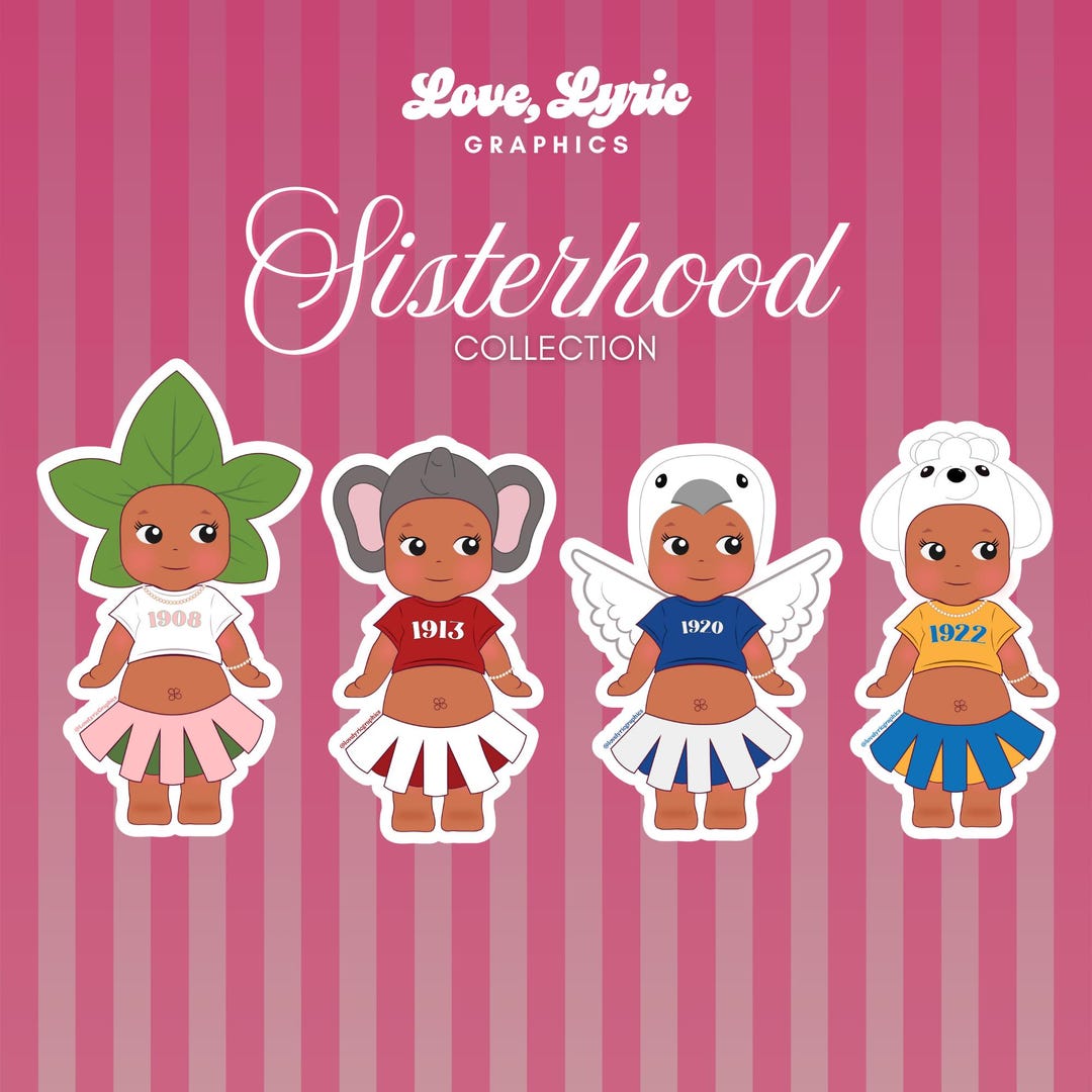 Sorority Organization Sisterhood Sonny Angel Inspired Stickers - Etsy