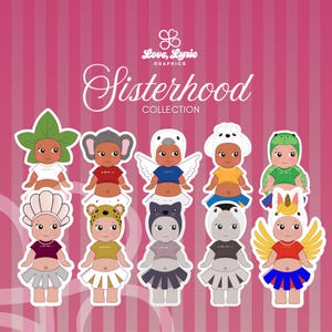 Sisterhood Angel Sticker | Weather-Resistant Vinyl Decal for Laptops, Water Bottles