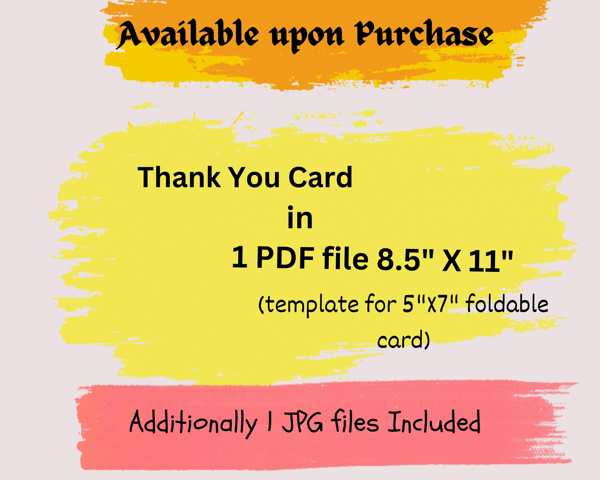 Rose Flower Thank You Card, Printable Thank You Cards, Instant Download ...