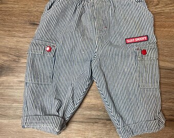 baby snoopy vintage 90s y2k pinstriped cuffed pants 6/9 month old