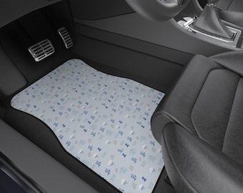 Blue Cowgirl Car Mats, Set of 4 Car Floor Mats, Western Car Accessories, Cowgirl Themed Decor, Vehicle Interior Gift Car Mats (Set of 4)