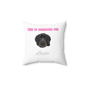 Black Goldendoodle Square Pillow, Dog Lovers Cushion, Cozy Home Decor, Reserved For The Dog, Pet Owner Gift, Custom Pet Pillow