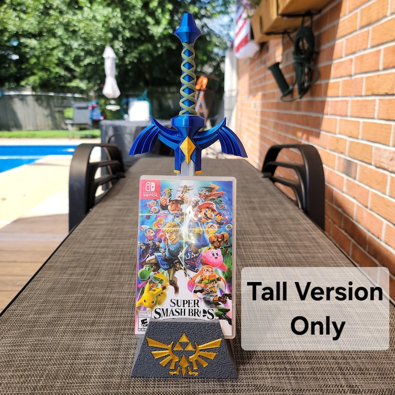 Master Sword in the stone style controller stand dark blue tall
