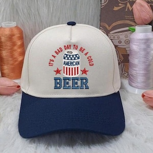 Bad Day To Be a Beer Embroidered Trucker Hat, Baseball hat, Summer hat, Funny trendy trucker snapback hat Fourth of July hat, 4th of July