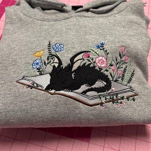 Dragon Book Embroidered Sweatshirt, Fantasy Book Reader Sweatshirt, Fourth Wing Shirt, Book Addicted Shirt, Dragon Shirt, Bookworm Shirt