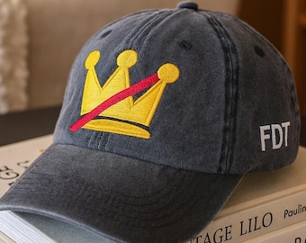 Inga kungar i Amerika-hatt, broderad anti-Trump-hatt, politisk protestkeps, anti-MAGA-hatt, krona, inga kungar-hatt, uttalande-basebollkeps