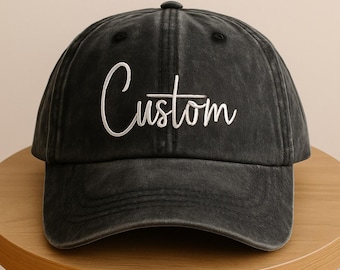 Gorra bordada con texto personalizado, texto personalizado, gorra con frase genial, gorra de béisbol vintage, gorra de camionero personalizada, regalo personalizado, gorra de papá personalizada