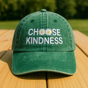 Choose Kindness Embroidered Hat, Be Kind Daisy Cap, Back to School Teacher Gift, Cute Teacher Hat, Kindness Hat for Women