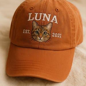 Custom EMBROIDERED Pet Hat Using Pet Photo Personalized Dog Hat Custom Cat Hat Custom Pet Cap Dog Hat Custom Dog Baseball Cap Father's Day
