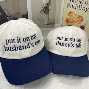 Gorra bordada "Ponlo en la pestaña de mi esposo", gorra divertida para papá, gorra con la pestaña de mi prometido/a, gorra "Ponlo en mi pestaña", regalo divertido bordado imagen 2