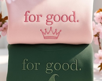 Bluza z haftem "Na dobre i złe", bluza z estetyką "Zmienione na dobre", koszulka "Czarnoksiężnik z Krainy Oz", "Zmienione na dobre", koszulka "Wicked Defy Gravity"