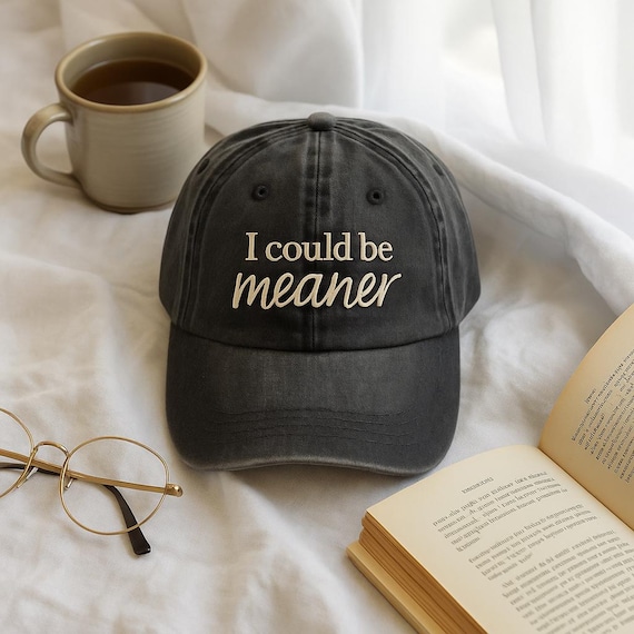 Embroidered I Could Be Meaner Baseball Hat, Spicy Attitude Baseball Hat, Sarcastic Hat, Funny Humor Hat, Sarcasm Hat, Funny Quote Hat